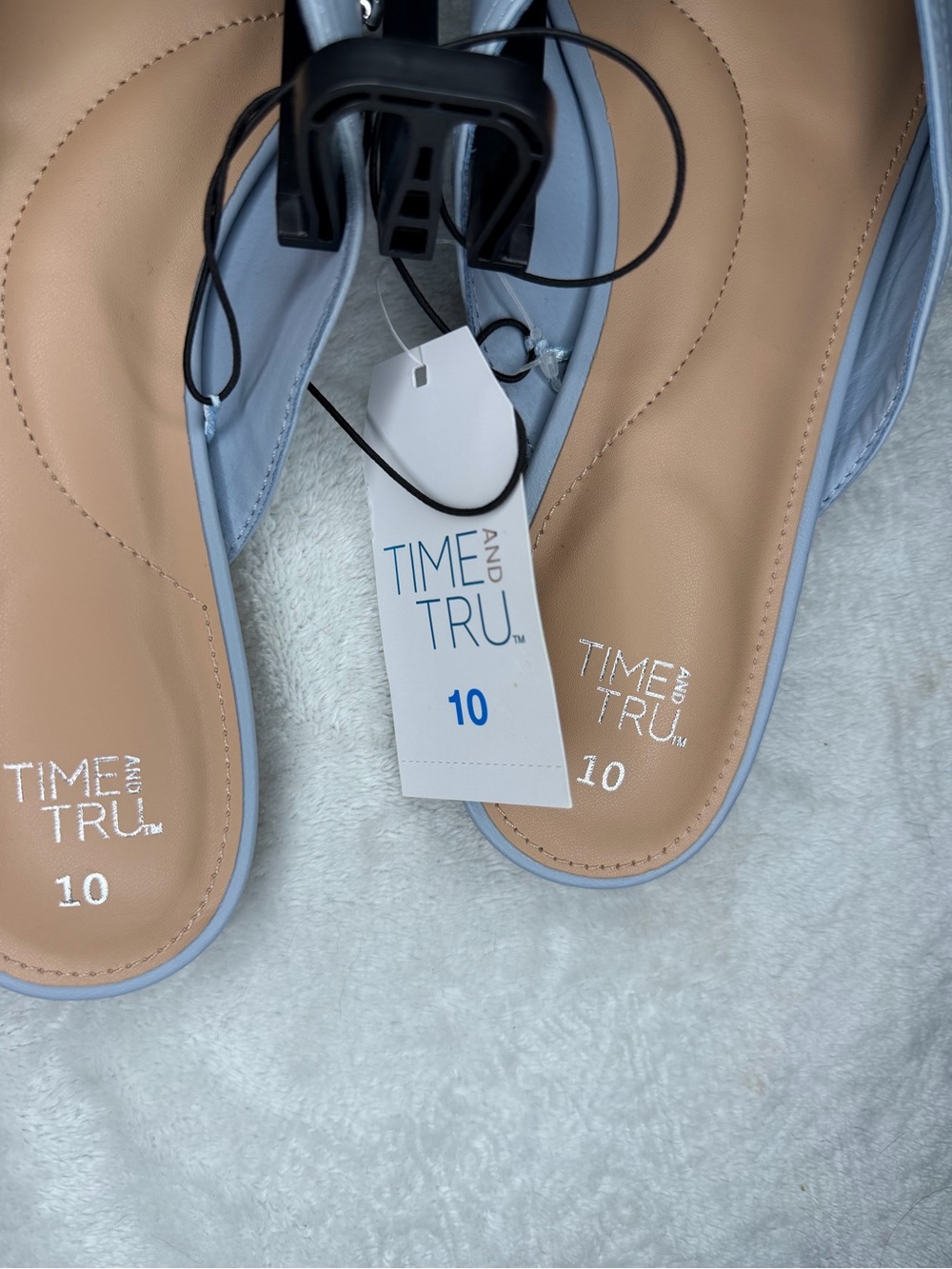 Time and Tru Powder Blue Studded Slip-On Mules - Picture 4 of 5